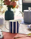 Spode Blue Italian Steccato Milk Jug In Blue