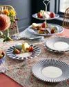 Spode Blue Italian Steccato Narrow Stripe Tidbit Plates, Set Of 4 In Blue