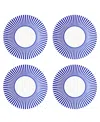 Spode Blue Italian Steccato Narrow Stripe Side Plates, Set Of 4 In Blue