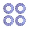 Spode Blue Italian Steccato Narrow Stripe Tidbit Plates, Set Of 4