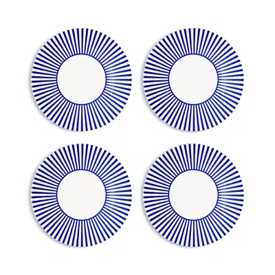Spode Blue Italian Steccato Narrow Stripe Tidbit Plates, Set Of 4