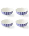 Spode Blue Italian Steccato Rimless Bowls, Set Of 4 In Blue