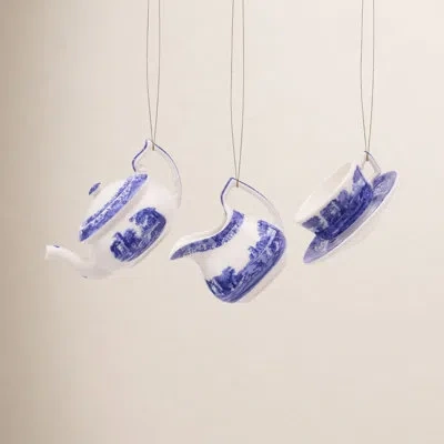 Spode Blue Italian Tea Set Ornaments Bi