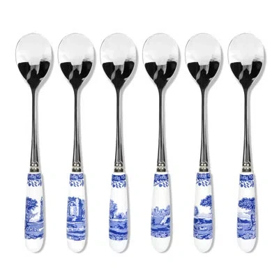 Spode Blue Italian Teaspoons 6"