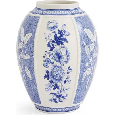 Spode Blue Italian Vase 10" British Flowers