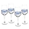 Spode Blue Italian Wine Glasses, Set Of 4