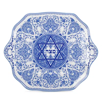 Spode Blue Room Judaica Matzoh Plate In Multi
