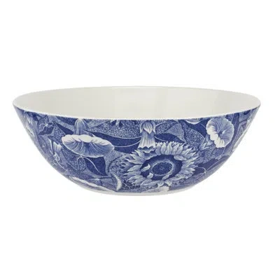 Spode Blue Room Salad Bowl 10.5" Sunflower In Blue;white