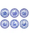 Spode Blue Room Set Of 6 Zoological Plates In Multicolor