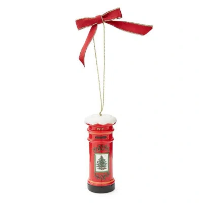 Spode British Post Box Ornament In Red