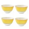 Spode Calypso Bowls, Set Of 4 In Yellow