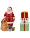 Spode Christmas Tree Santa And Gift Box Salt & Pepper Set In Multi