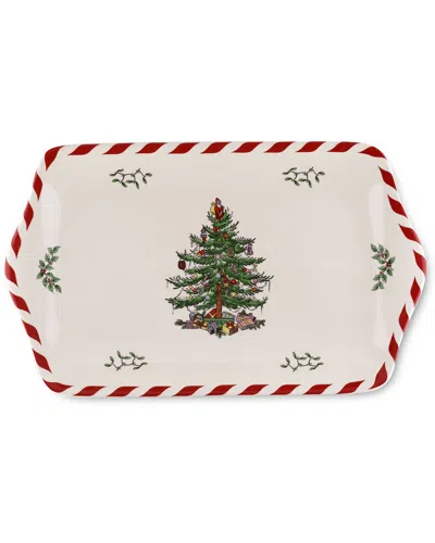 Spode Christmas Tree 12in Peppermint Dessert Tray In Multi