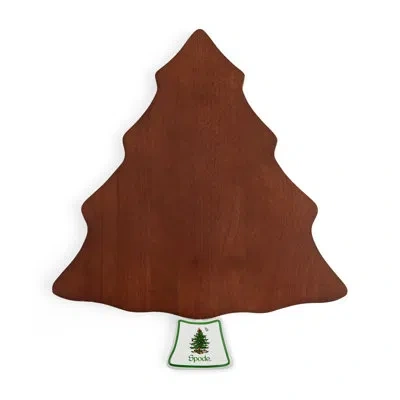 Spode Christmas Tree 2 Pc Cutting Board/spreadr 13" In Brown