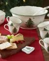 Spode Christmas Tree 2-piece Wooden Cheese Board And Spreader In Green
