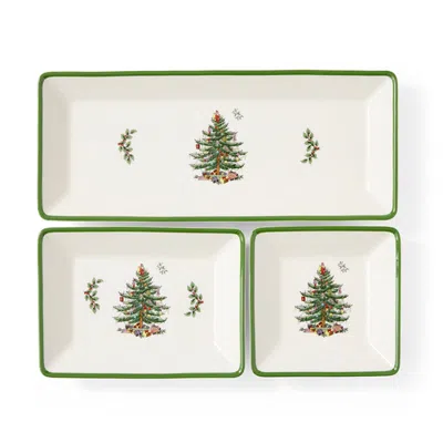 Spode Christmas Tree 3 Piece Nesting Trays In Traditional