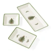 Spode Christmas Tree 3pc Nesting Trays Traditional In White