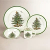 Spode Christmas Tree 4-pc P/s In White;green;red