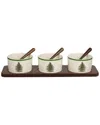 Spode Christmas Tree Condiment Bowl And Spoon Set, 7 Pieces