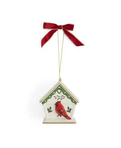 Spode Birdhouse Ornament In Green