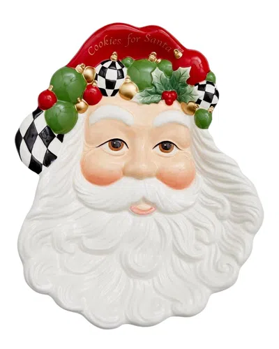 Spode Christmas Tree Black & White 12in Santa Plate In Multi