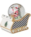 Spode Christmas Tree Black & White Musical Snow Globe In Green