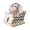 Spode Christmas Tree Checker Snow Globe In Green