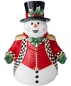 Spode Christmas Tree Black And White Snowman Cookie Jar In Black And White