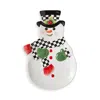 Spode Christmas Tree Black And White Snowman Dish In Green
