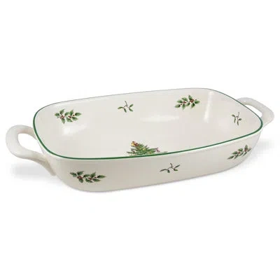 Spode Christmas Tree Bread Basket 14 X 7.75" In Multi-colored