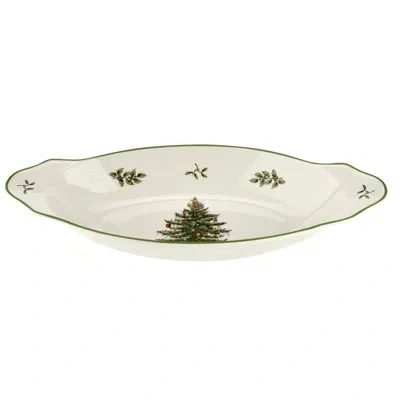 Spode – Christmas Tree – Christmas Tree Handled Serving Platter In Multicolored