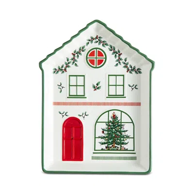 Spode Christmas Tree Christmas Village Green Tidbit Tray In Multi