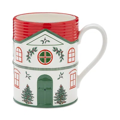 Spode Christmas Tree Christmas Village Red Mug In Multi