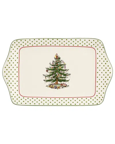 Spode Christmas Tree Dessert Tray In White