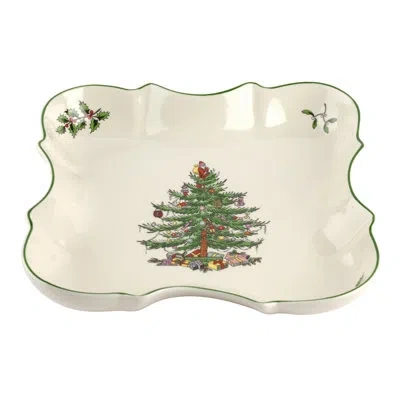 Spode Christmas Tree Devonia Tray In White;green