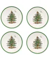 Spode Set Of 4 Christmas Tree Dinner Plates In Multi
