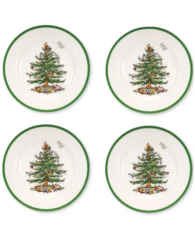 Spode Christmas Tree Dinner Plates, Set Of 4 In Transparent