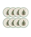 Spode Christmas Tree Dinner Plates, Set Of 8 In Green