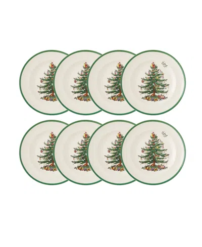 Spode Christmas Tree Dinner Plates, Set Of 8 In Green