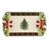 Spode Christmas Tree Figural Tartan Tray In Green,multi