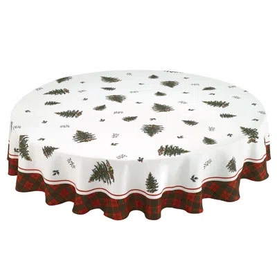 Spode Christmas Tree Floral Round Tablecloth