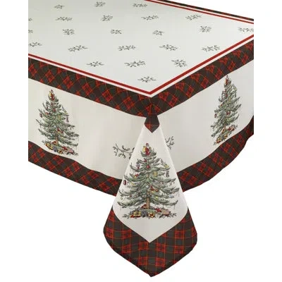Spode Christmas Tree Floral Tablecloth In Ivory
