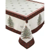 Spode Christmas Tree Floral Tablecloth In White;red