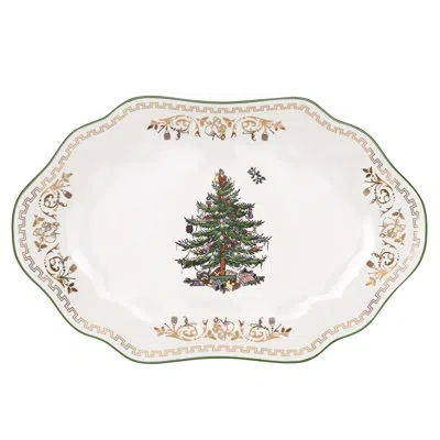 Spode Christmas Tree Gold Platter In Multi