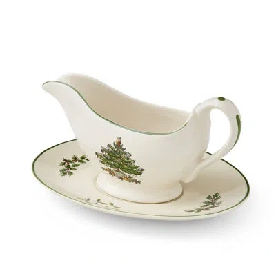 Spode Christmas Tree Gravy Boat 10oz In White