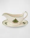 Spode Christmas Tree Gravy Boat With Stand In Green