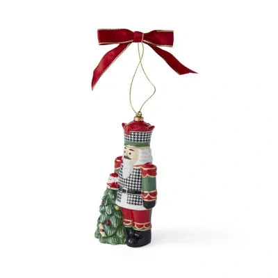 Spode Christmas Tree Houndstooth Nutcracker Orn In White