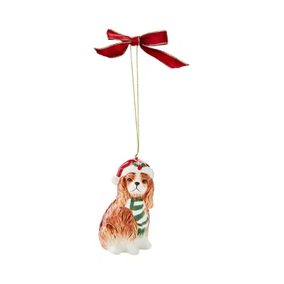 Spode Christmas Tree King Charles Spaniel Ornament In Green