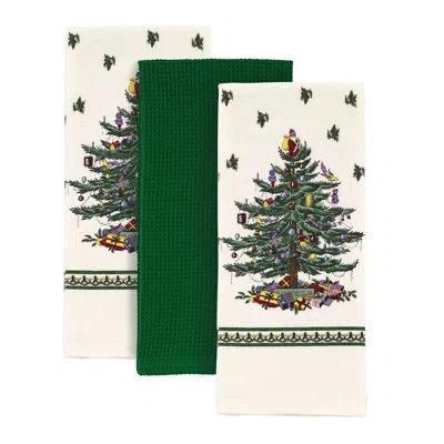 Spode Christmas Tree Kitchen Assorted Linens Set In Ivory