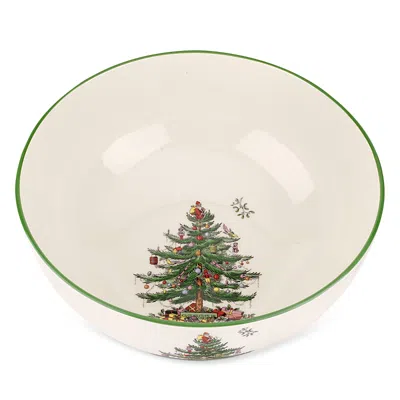 Spode Christmas Tree Large Round Bowl In Green